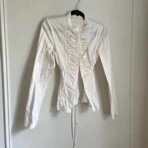 Hugo Boss Cotton Blouse with Tie Waist